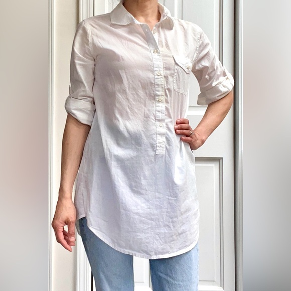 JCREW Crisp White Collared Shirt size XS - Picture 1 of 5